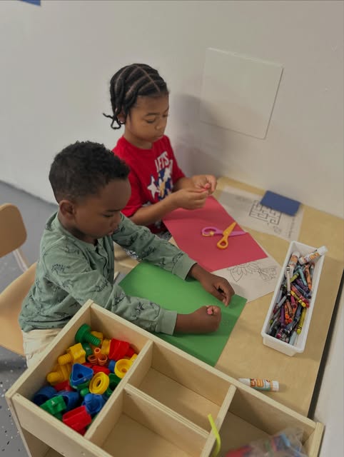 Students working on crafts